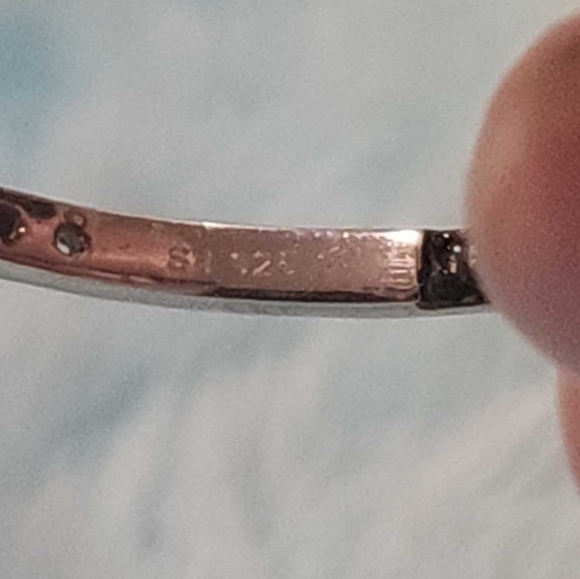 Blue diamond hoops, sterling silver - Picture 6 of 6